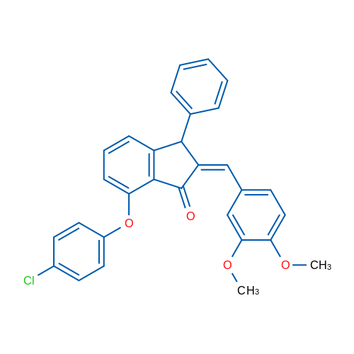 (2Z)-7-(4-Chlorophenoxy)-2-[(3,4-dimethoxyphenyl)methylidene]-3-phenyl-2,3-dihydro-1H-inden-1-one 1g