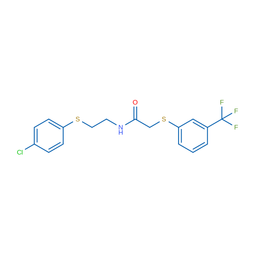 N-{2-[(4-chlorophenyl)sulfanyl]ethyl}-2-{[3-(trifluoromethyl)phenyl]sulfanyl}acetamide 1g
