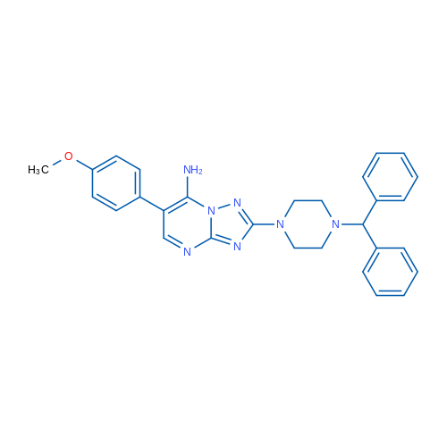 2-[4-(Diphenylmethyl)piperazin-1-yl]-6-(4-methoxyphenyl)-[1,2,4]triazolo[1,5-a]pyrimidin-7-amine 1g