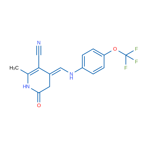 (4E)-2-Methyl-6-oxo-4-({[4-(trifluoromethoxy)phenyl]amino}methylidene)-1,4,5,6-tetrahydropyridine-3-carbonitrile 1g