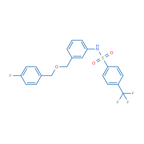 N-(3-{[(4-fluorophenyl)methoxy]methyl}phenyl)-4-(trifluoromethyl)benzene-1-sulfonamide 1g