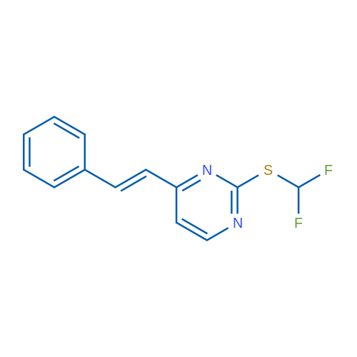2-[(Difluoromethyl)sulfanyl]-4-[(E)-2-phenylethenyl]pyrimidine 1g