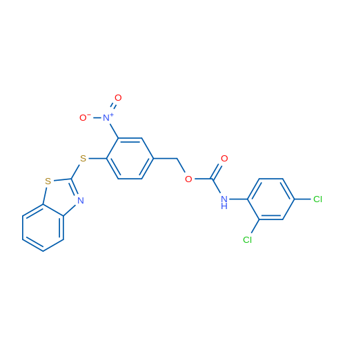 [4-(1,3-Benzothiazol-2-ylsulfanyl)-3-nitrophenyl]methyl N-(2,4-dichlorophenyl)carbamate 1g