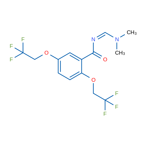 N-[(1Z)-(Dimethylamino)methylidene]-2,5-bis(2,2,2-trifluoroethoxy)benzamide 1g