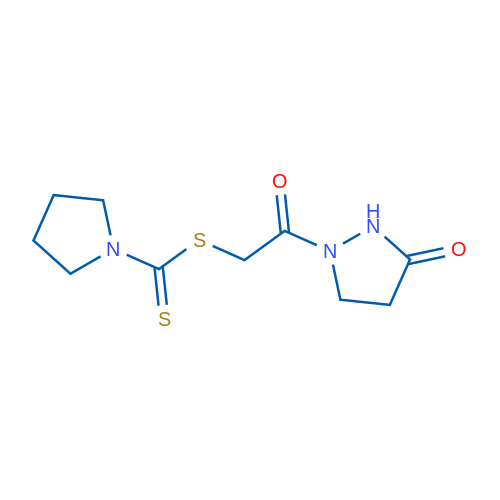 2-Oxo-2-(3-oxopyrazolidin-1-yl)ethyl pyrrolidine-1-carbodithioate 1g