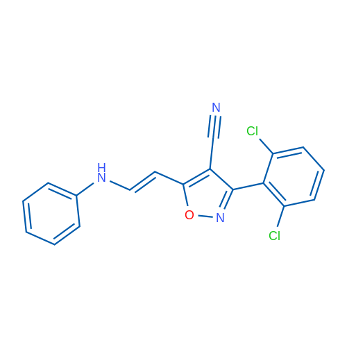 3-(2,6-Dichlorophenyl)-5-[(E)-2-(phenylamino)ethenyl]-1,2-oxazole-4-carbonitrile 1g