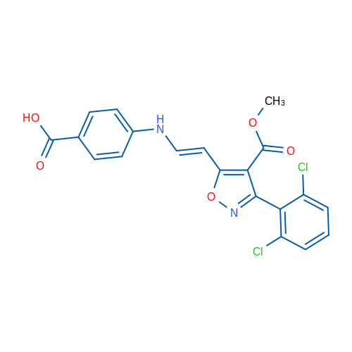 4-{[(E)-2-[3-(2,6-dichlorophenyl)-4-(methoxycarbonyl)-1,2-oxazol-5-yl]ethenyl]amino}benzoic acid 1g