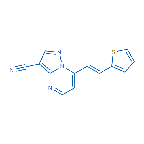 7-[(E)-2-(Thiophen-2-yl)ethenyl]pyrazolo[1,5-a]pyrimidine-3-carbonitrile 1g