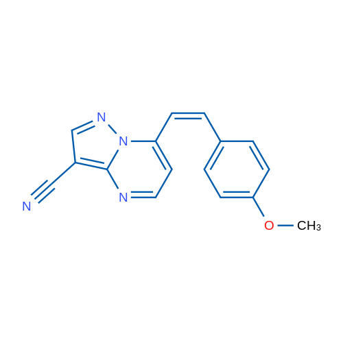 7-[(Z)-2-(4-Methoxyphenyl)ethenyl]pyrazolo[1,5-a]pyrimidine-3-carbonitrile 1g