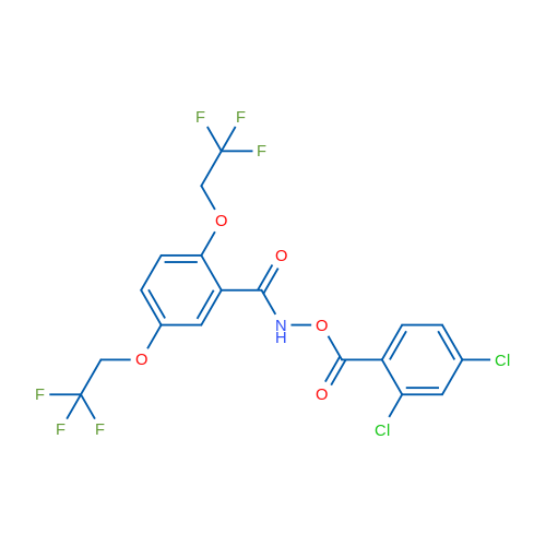 [2,5-Bis(2,2,2-trifluoroethoxy)phenyl]formamido 2,4-dichlorobenzoate 1g