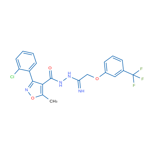 3-(2-Chlorophenyl)-5-methyl-N'-{2-[3-(trifluoromethyl)phenoxy]ethanimidoyl}-1,2-oxazole-4-carbohydrazide 1g