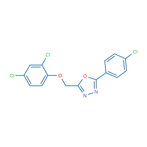 2-(4-Chlorophenyl)-5-[(2,4-dichlorophenoxy)methyl]-1,3,4-oxadiazole 1g