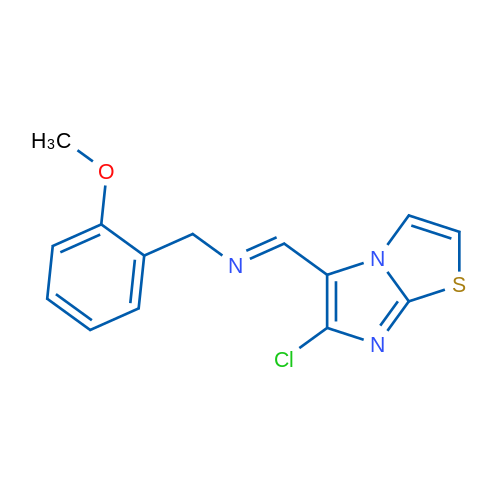 (E)-({6-chloroimidazo[2,1-b][1,3]thiazol-5-yl}methylidene)[(2-methoxyphenyl)methyl]amine 1g