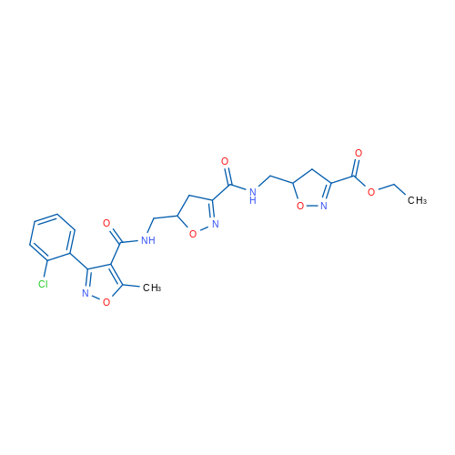 Ethyl 5-({[5-({[3-(2-chlorophenyl)-5-methyl-1,2-oxazol-4-yl]formamido}methyl)-4,5-dihydro-1,2-oxazol-3-yl]formamido}methyl)-4,5-dihydro-1,2-oxazole-3-carboxylate 1g