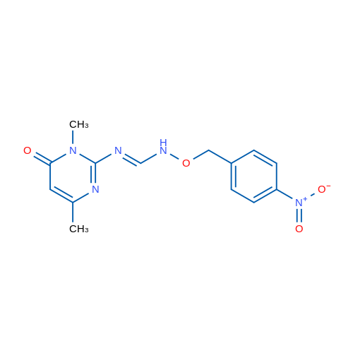 (E)-N'-(1,4-Dimethyl-6-oxo-1,6-dihydropyrimidin-2-yl)-N-[(4-nitrophenyl)methoxy]methanimidamide 1g
