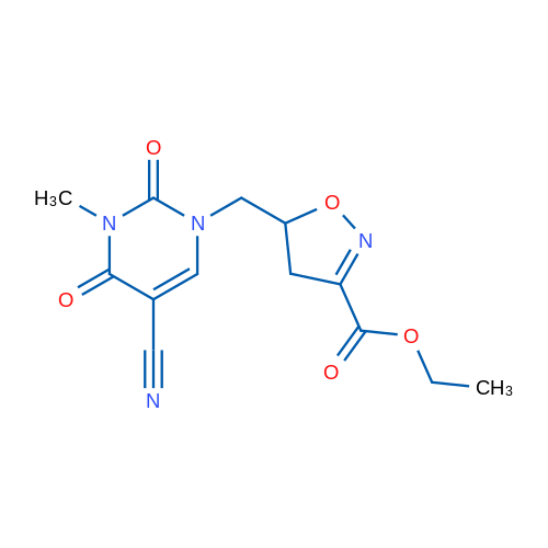 Ethyl 5-[(5-cyano-3-methyl-2,4-dioxo-1,2,3,4-tetrahydropyrimidin-1-yl)methyl]-4,5-dihydro-1,2-oxazole-3-carboxylate 1g