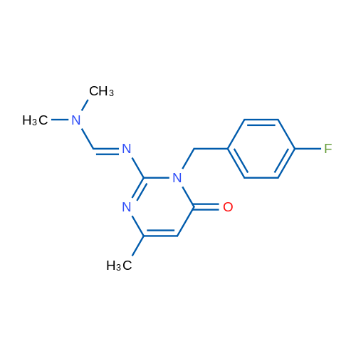 (E)-N'-{1-[(4-fluorophenyl)methyl]-4-methyl-6-oxo-1,6-dihydropyrimidin-2-yl}-N,N-dimethylmethanimidamide 1g