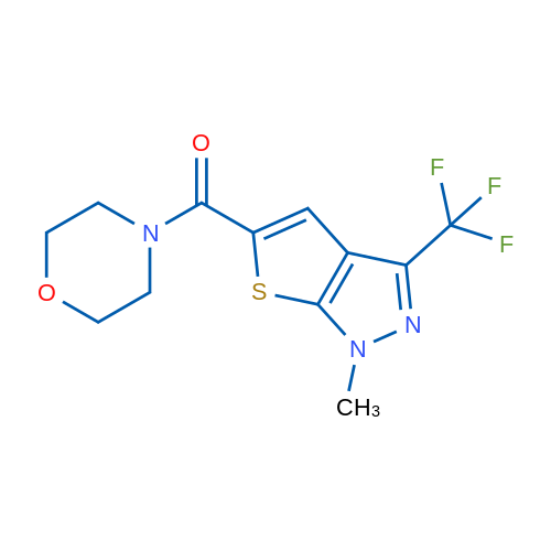4-[1-Methyl-3-(trifluoromethyl)-1H-thieno[2,3-c]pyrazole-5-carbonyl]morpholine 1g