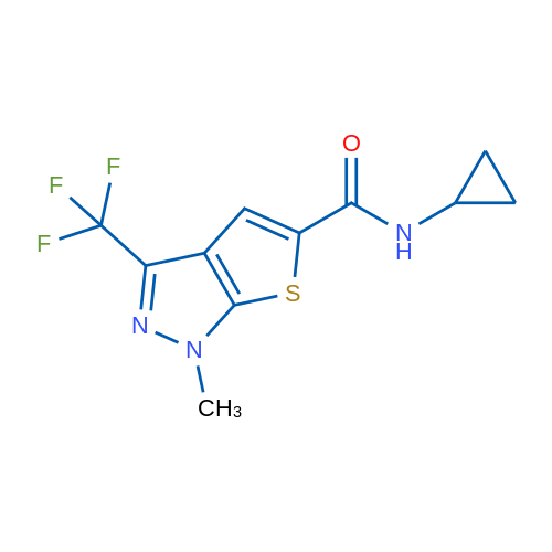 N-Cyclopropyl-1-methyl-3-(trifluoromethyl)-1H-thieno[2,3-c]pyrazole-5-carboxamide 1g