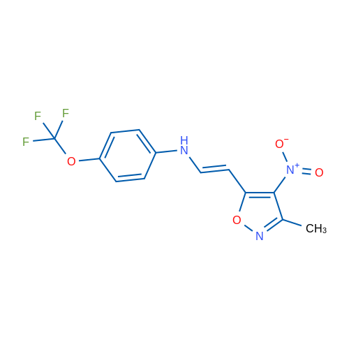 N-[(E)-2-(3-Methyl-4-nitro-1,2-oxazol-5-yl)ethenyl]-4-(trifluoromethoxy)aniline 1g