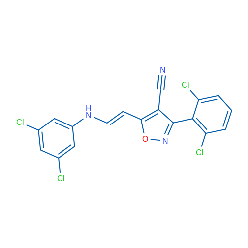 3-(2,6-Dichlorophenyl)-5-[(E)-2-[(3,5-dichlorophenyl)amino]ethenyl]-1,2-oxazole-4-carbonitrile 1g