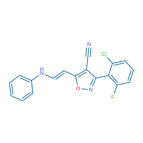 3-(2-Chloro-6-fluorophenyl)-5-[(E)-2-(phenylamino)ethenyl]-1,2-oxazole-4-carbonitrile 1g