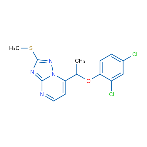 7-[1-(2,4-Dichlorophenoxy)ethyl]-2-(methylsulfanyl)-[1,2,4]triazolo[1,5-a]pyrimidine 1g
