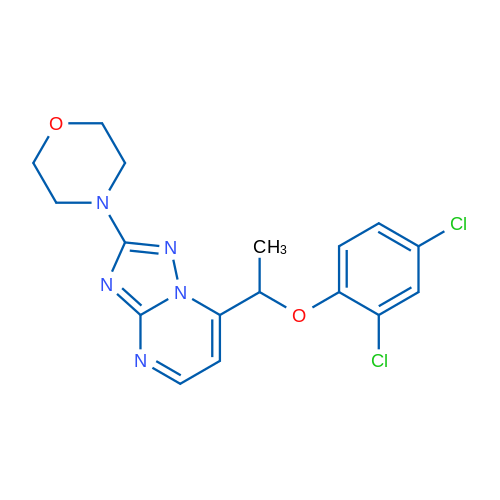 4-{7-[1-(2,4-dichlorophenoxy)ethyl]-[1,2,4]triazolo[1,5-a]pyrimidin-2-yl}morpholine 1g