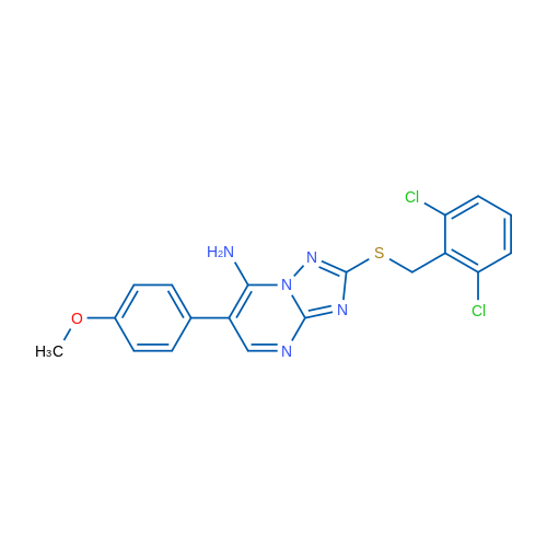 2-{[(2,6-dichlorophenyl)methyl]sulfanyl}-6-(4-methoxyphenyl)-[1,2,4]triazolo[1,5-a]pyrimidin-7-amine 1g