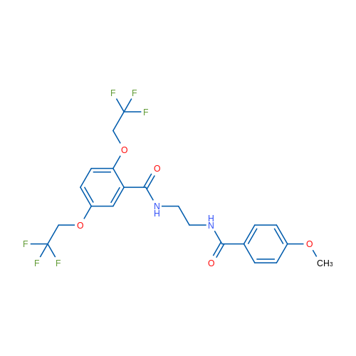 N-(2-{[2,5-bis(2,2,2-trifluoroethoxy)phenyl]formamido}ethyl)-4-methoxybenzamide 1g