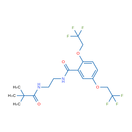 N-(2-{[2,5-bis(2,2,2-trifluoroethoxy)phenyl]formamido}ethyl)-2,2-dimethylpropanamide 1g