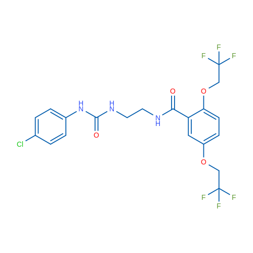 N-(2-{[(4-chlorophenyl)carbamoyl]amino}ethyl)-2,5-bis(2,2,2-trifluoroethoxy)benzamide 1g