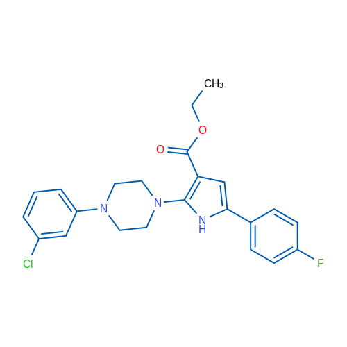 Ethyl 2-[4-(3-chlorophenyl)piperazin-1-yl]-5-(4-fluorophenyl)-1H-pyrrole-3-carboxylate 1g