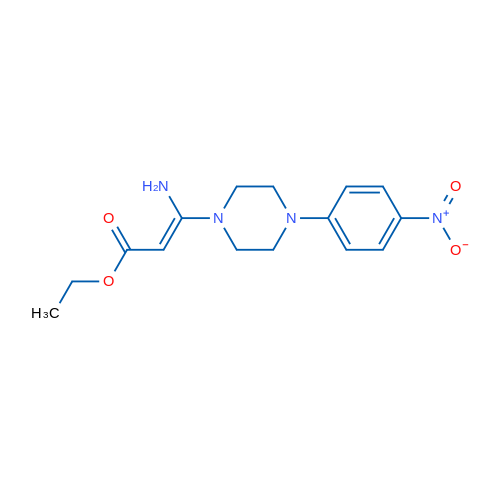 Ethyl (2E)-3-amino-3-[4-(4-nitrophenyl)piperazin-1-yl]prop-2-enoate 1g