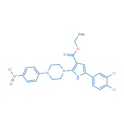 Ethyl 5-(3,4-dichlorophenyl)-2-[4-(4-nitrophenyl)piperazin-1-yl]-1H-pyrrole-3-carboxylate 1g