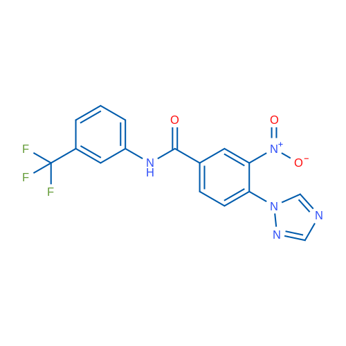 3-Nitro-4-(1H-1,2,4-triazol-1-yl)-N-[3-(trifluoromethyl)phenyl]benzamide 1g