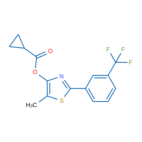 5-Methyl-2-[3-(trifluoromethyl)phenyl]-1,3-thiazol-4-yl cyclopropanecarboxylate 1g