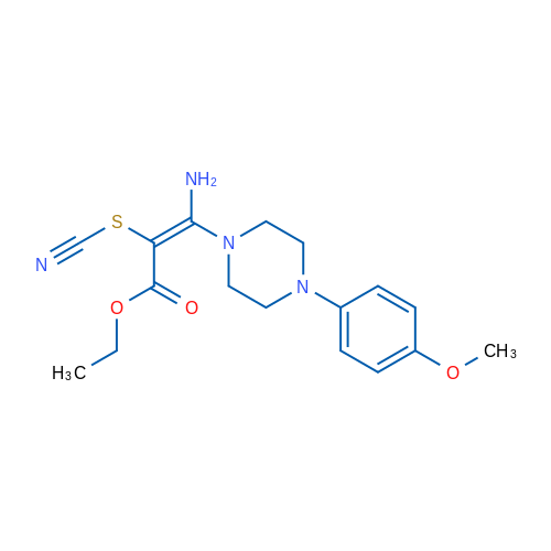 Ethyl (2E)-3-amino-2-(cyanosulfanyl)-3-[4-(4-methoxyphenyl)piperazin-1-yl]prop-2-enoate 1g