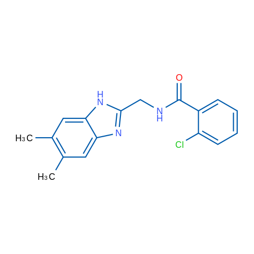 2-Chloro-N-[(5,6-dimethyl-1H-1,3-benzodiazol-2-yl)methyl]benzamide 1g