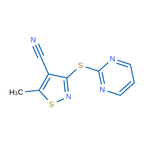 5-Methyl-3-(pyrimidin-2-ylsulfanyl)-1,2-thiazole-4-carbonitrile 1g
