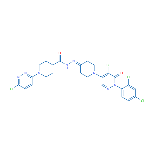 N'-{1-[5-chloro-1-(2,4-dichlorophenyl)-6-oxo-1,6-dihydropyridazin-4-yl]piperidin-4-ylidene}-1-(6-chloropyridazin-3-yl)piperidine-4-carbohydrazide 1g