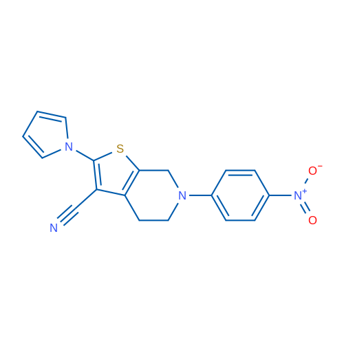 6-(4-Nitrophenyl)-2-(1H-pyrrol-1-yl)-4H,5H,6H,7H-thieno[2,3-c]pyridine-3-carbonitrile 1g