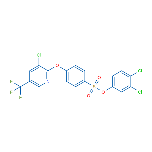 3,4-Dichlorophenyl 4-{[3-chloro-5-(trifluoromethyl)pyridin-2-yl]oxy}benzene-1-sulfonate 1g