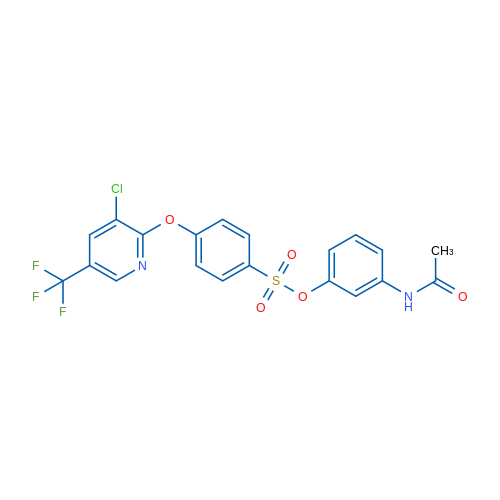 3-Acetamidophenyl 4-{[3-chloro-5-(trifluoromethyl)pyridin-2-yl]oxy}benzene-1-sulfonate 1g