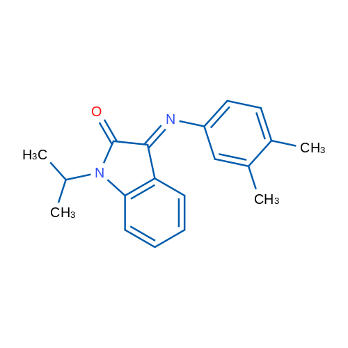 (3E)-3-[(3,4-Dimethylphenyl)imino]-1-(propan-2-yl)-2,3-dihydro-1H-indol-2-one 1g