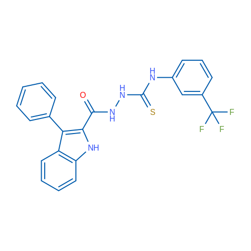 3-Phenyl-N-({[3-(trifluoromethyl)phenyl]carbamothioyl}amino)-1H-indole-2-carboxamide 1g