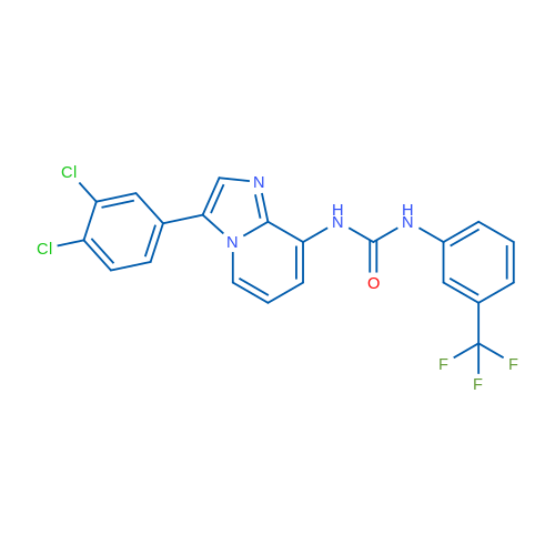 3-[3-(3,4-Dichlorophenyl)imidazo[1,2-a]pyridin-8-yl]-1-[3-(trifluoromethyl)phenyl]urea 1g