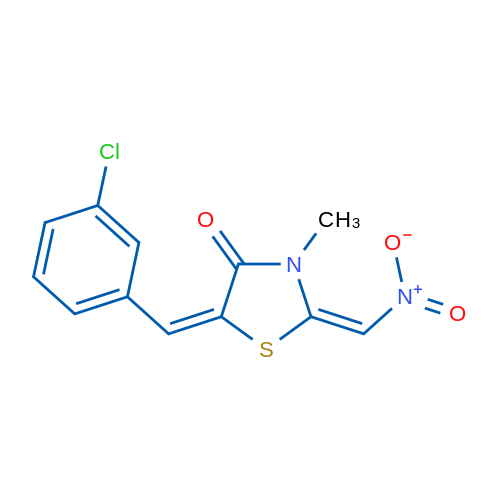 (2E,5E)-5-[(3-Chlorophenyl)methylidene]-3-methyl-2-(nitromethylidene)-1,3-thiazolidin-4-one 1g