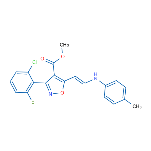 Methyl 3-(2-chloro-6-fluorophenyl)-5-[(E)-2-[(4-methylphenyl)amino]ethenyl]-1,2-oxazole-4-carboxylate 1g