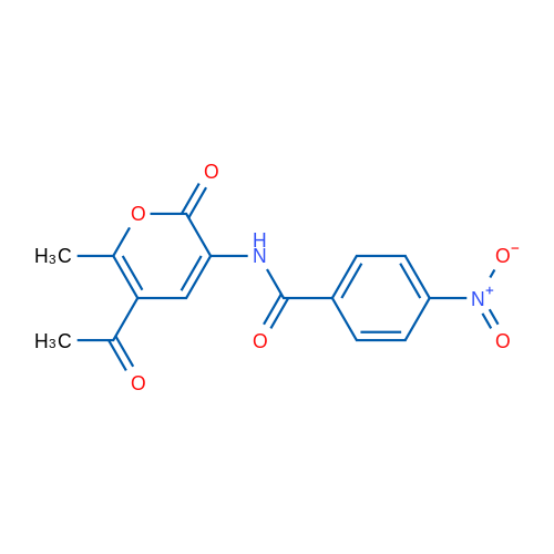 N-(5-Acetyl-6-methyl-2-oxo-2H-pyran-3-yl)-4-nitrobenzamide 1g